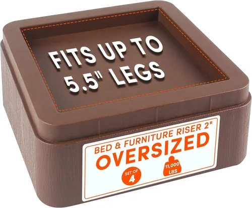 Vista 17 de DEDU Elevadores de cama de gran tamaño, resistentes, apilables, paquete de 4, elevadores de muebles para sofás de 2 pulgadas o 4 pulgadas, soporta