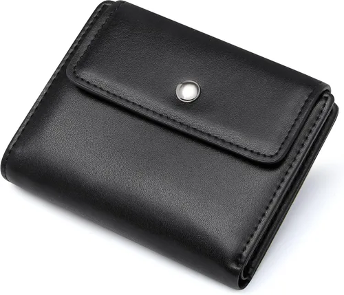 Vista 2 de GEEAD Billeteras pequeñas de piel sintética con bloqueo RFID para mujer, cartera delgada para múltiples tarjetas para mujer con bolsillo