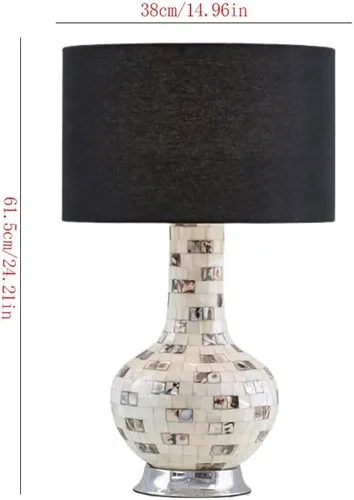 Vista 2 de BGGJJ Lamp for Desk Simple Retro Shell Table Lamp Living Room Bedroom Bedside Study Decorative Table Lamp Desk Lamps for Home Office