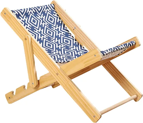 Vista 4 de Semme Cat Hammock Bed with Unique Design Breathable Wooden Raised Pet Bed for Indoor Cats and Small Pets (Canvas Style)