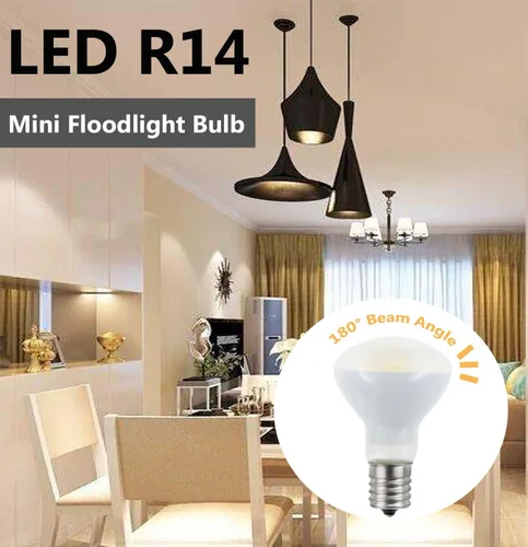 Vista 4 de 2-Pack E17 R14 LED Bulb, 4W Daylight 120V E17 Intermediate Base Mini Reflector Floodlight Light Bulb, Non dimmable