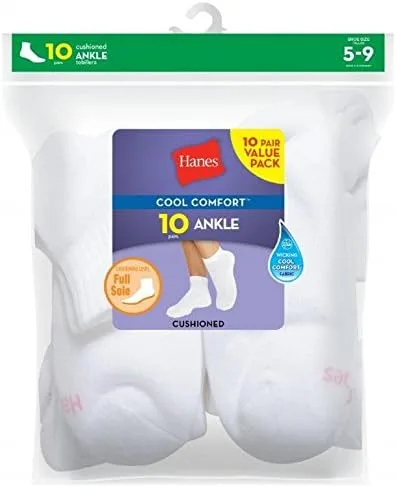 Vista 2 de Hanes Calcetines tobilleros de 10 pares para mujer