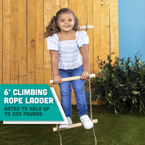 Vista 2 de 6 pies Escalada de cuerda para niños, accesorios para columpio