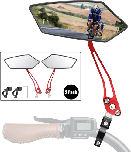 Vista 9 de Diyife Espejo de Bicicleta, Espejo Retrovisor de Manillar de Gran Ángulo HD, Accesorios de Espejo Retrovisor Ajustable de 360° Resistente a