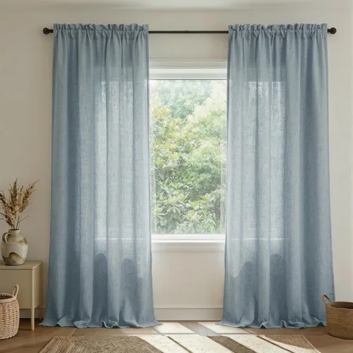 Vista 24 de Mrs.Naturall Cortinas azul marino de 90 pulgadas de largo para sala de estar, juego de 2 paneles con bolsillo para barra, cortinas reductoras