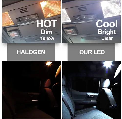 Vista 2 de Kit de 13 bombillas LED blancas para interiores Honda Odyssey 2018, 2019, 2020, 2021, 2022, luces de placa de matrícula superbrillantes de 6000K LED