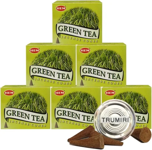 Vista 25 de TRUMIRI Paquete de soporte para cono de incienso con dobladillo de aloe vera - Paquete de 6 (aproximadamente 60 conos)