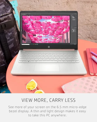 Vista 7 de HP 14-dq0030nr 14 portátil, Intel Celeron N4020, 4 GB de RAM, 64 GB de almacenamiento, pantalla HD de microborde de 14 pulgadas, Windows 11 Home