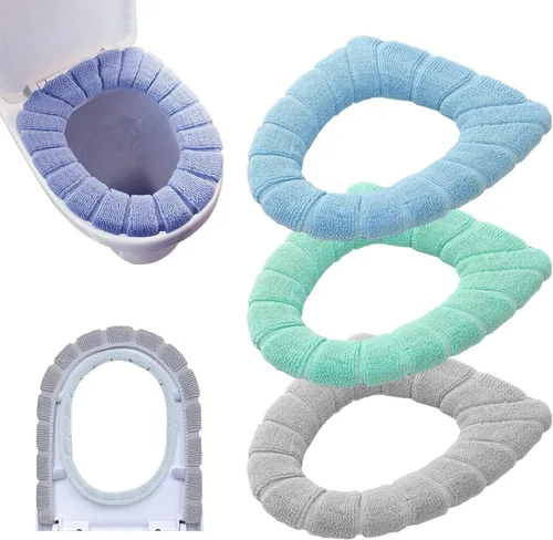 Vista 8 de Cuarto de baño suave más grueso calentador elástico lavable paño inodoro cubierta almohadillas ()
