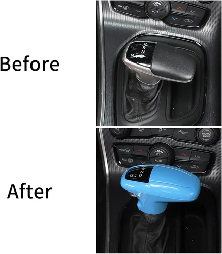 Vista 6 de Voodonala Para Challenger Charger ABS Perillas de palanca de cambios para Dodge Challenger Charger Accesorios 2018-2022 Durango Blue 3 piezas