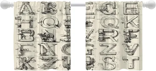 Vista 16 de Shrahala Blue Bright Tier Curtains for Kitchen Windows, Colorful Acrylic Paint Pour Abstract Design Cafe Curtain Multilayer Polyester Blackout Half