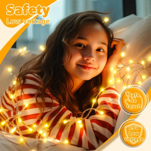 Vista 8 de Ollny - Guirnalda de luces con 120 ledes, de 40 pies, con temporizador, impermeables y conectables, 8 modos, para interior y exterior, dormitorio