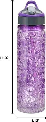 Vista 6 de Copco 5237208 Botella de agua de Tritan congelable de doble pared aislada con gel agrietado, 18 onzas, morado