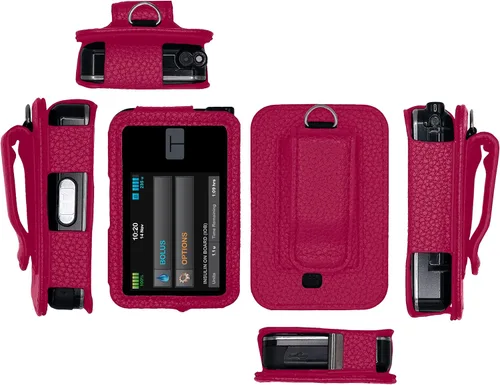 Vista 6 de Funda de piel con protector de pantalla y clip para cinturón (cordón para el cuello) para el cuidado de la diabetes en tándem Insulin Pump T:Slim X2