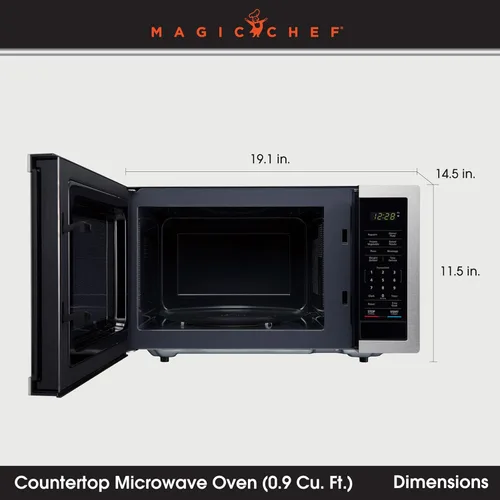 Vista 3 de Microondas de encimera de 900 vatios de 0.9 pies cúbicos con toque digital