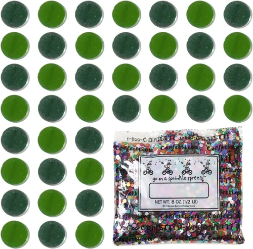 Vista 204 de Confetti Circle 1/4" Negro, Azul Marino Combo - 2 bolsas de media onza (1 oz) (8550/9971)