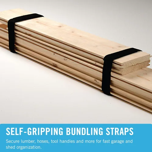 Vista 2 de VELCRO Brand - Rollo ONE-WRAP, doble cara, cinta multiusos autoadherente de gancho y bucle, reutilizable, rollo de 12' x 34" - Negro