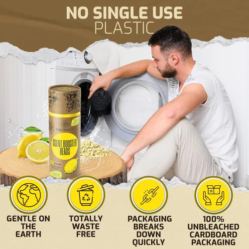 Vista 5 de Potenciadores de aroma para lavadora, aroma de limón silvestre y hojas de detergente para ropa sin perfume, 100 cargas