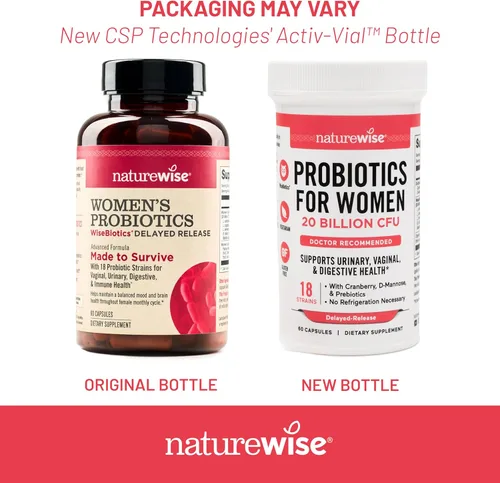 Vista 8 de NatureWise Probióticos para el cuidado de la mujer: 8 cepas, 6 mil millones de UFC con arándanos y manosa Cepas y probióticos más diversos por