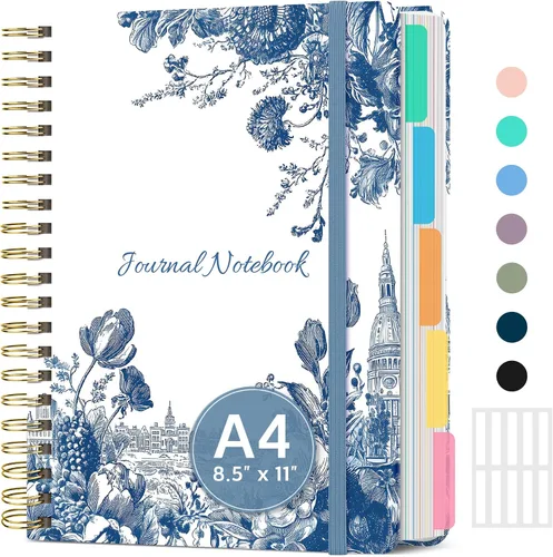 Vista 33 de Taja Cuadernos de espiral para trabajo de 5 materias con divisores K - Vórtice rosa