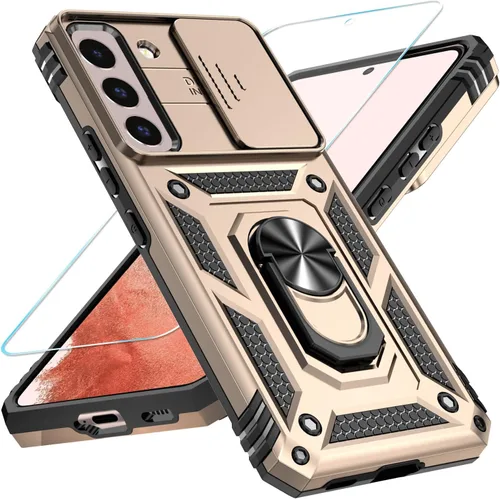 Vista 36 de SunStory Funda para Samsung Galaxy S21 con protector de pantalla HD, funda para cámara deslizante y soporte de anillo giratorio, grado militar