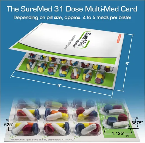 Vista 3 de MECDY SureMed - Kit de iniciación de 31 días de tarjetas desechables multimedia con 26 tarjetas y ampollas, plantilla de sellado y rodillo