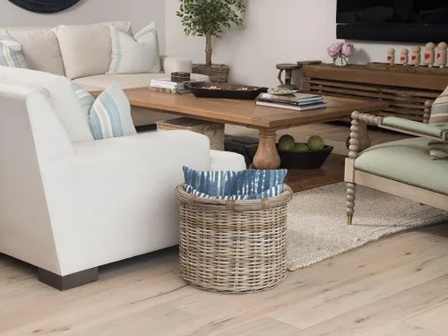 Vista 2 de KOUBOO Rattan Kobo - Cesta redonda para troncos y almacenamiento, gris-marrón