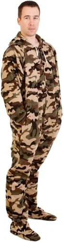 Forever Lazy - Mameluco con pies para adultos, pijamas de una sola pieza para hombre o mujer, overol unisex, con pies desmontables