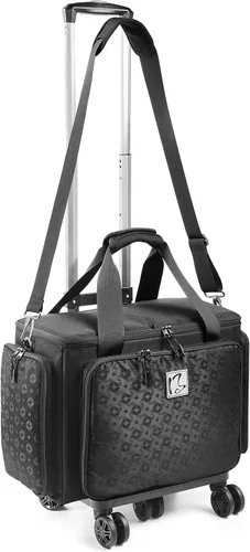 Bolsa para máquina de coser con ruedas universales, funda de transporte para máquina de coser con cremalleras YKK, compatible con la mayoría de los