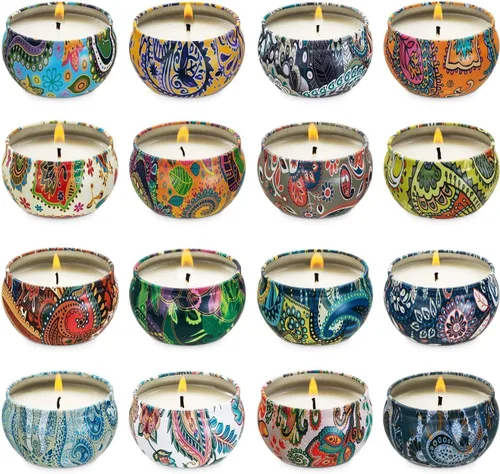 Vista 20 de Velas de citronela para exteriores, paquete de 2 velas de 14 onzas cada una con 3 mechas en frascos de vidrio transparente, fabricadas con aceite