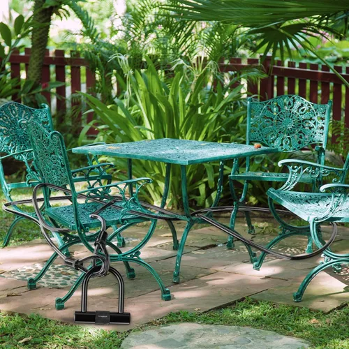 Vista 7 de Candado de Bicicleta Titanker, Cable de Seguridad de 12mm de Grosor con Bucles, Candado de Acero Resistente, Recubierto de Vinilo