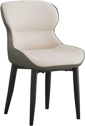 Dining Chairs Modern Mid Century, Kitchen Dining Chairs Upholstered Back Chair Accent Chairs for Office, Steel Frame Leg Makeup Chair, Bedroom /Beige
