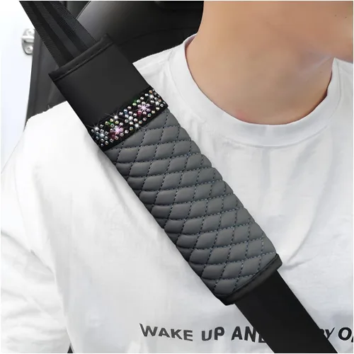 Vista 9 de zipelo 2 fundas para cinturón de seguridad de automóvil, almohadillas de cuero transpirable que protegen tu cuello, correas de arnés para una