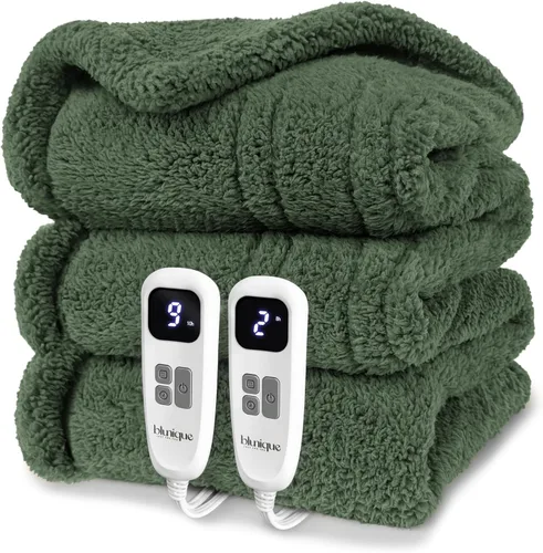 Vista 27 de Heated Blanket Electric Blanket Queen - Fast Heating Blanket Throw Dual Control Double Sided Sherpa with 10 Heating Levels & 2-10 Hours Auto Off