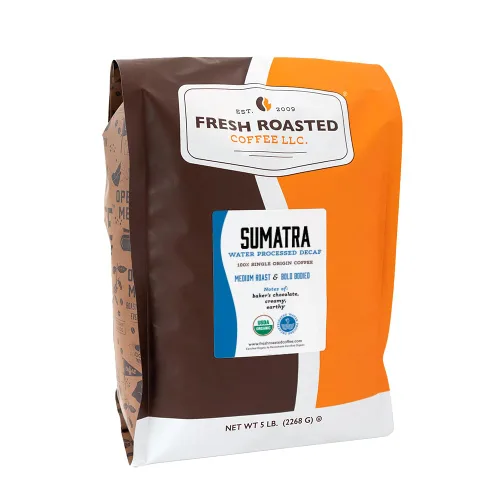 Vista 59 de Fresh Roasted Coffee, café 100% colombiano descafeinado, 12 oz, tostado medio, kosher, EA Natural Decaf, grano entero