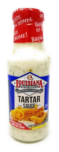Louisiana Fish Fry Tartar Sauce – Botella de 10.5 onzas (paquete de 2) – Auténtica mezcla de cebolla de limón criolla de Louisiana para mariscos