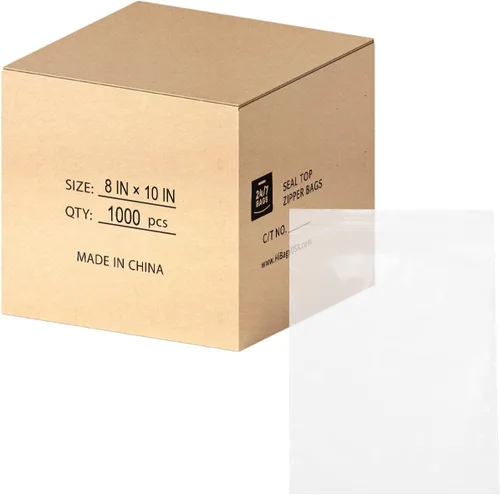 Vista 21 de 6" X 9" (100 bolsas) Bolsas de plástico transparente con cierre zip resellable de 2 mil