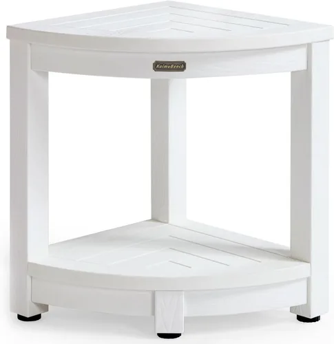 Vista 11 de Banco de ducha para ducha interior, taburete de ducha esquinero de madera de polietileno, asiento de baño de plástico para afeitarse las piernas