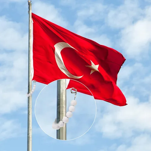 Vista 4 de 2 piezas de anillo de retención para asta de bandera, accesorios para asta de bandera con cuentas, anillo de retención para cuerda de montaje