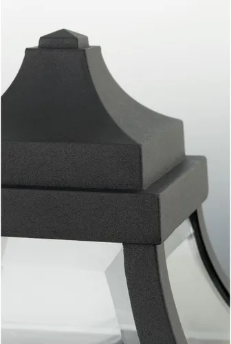 Vista 6 de Progress Lighting Endicott Collection - Farol de poste para exteriores de lino y vidrio color ámbar grabado con 1 luz, bronce antiguo