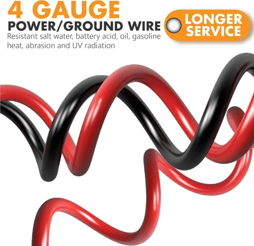 Vista 3 de Jeemiter Cable CCA rojo calibre 4 (carrete único de 50 pies), cable de alimentación primaria/tierra largo para audio personalizado de automóvil e