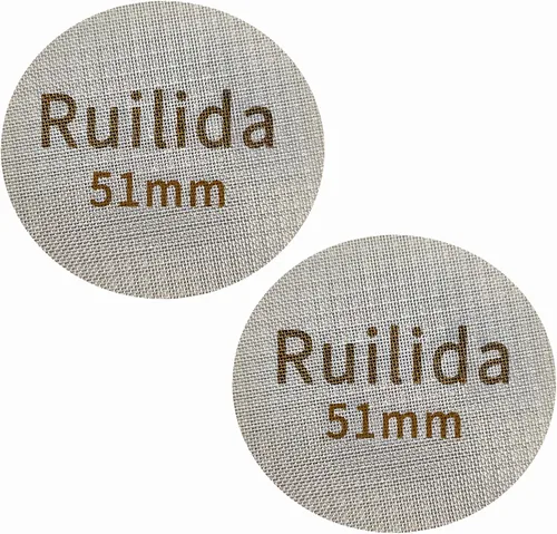 Vista 8 de Pantalla de disco espresso de 1.929 in, reutilizable, 0.067 in de grosor, 150 μm, acero inoxidable 316, filtro de café profesional, placa de malla