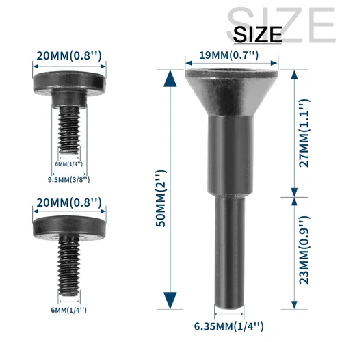 Vista 2 de Paquete de 2 Mandriles de Montaje con Orificio de Árbol de 3/8" y 1/4" para Rueda de Corte, Hoja de Sierra Circular, Eje de 1/4