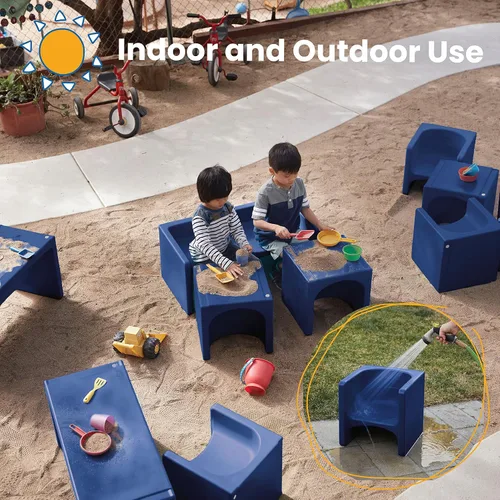 Vista 146 de ECR4Kids Tri-Me 3 en 1 silla cubo, muebles para niños, gris claro