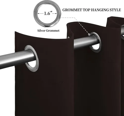 Vista 542 de Easy-Going - Cortinas opacas para dormitorio, aislamiento térmico sólido con ojales, cortinas de ventana para reducción de ruido, cortinas