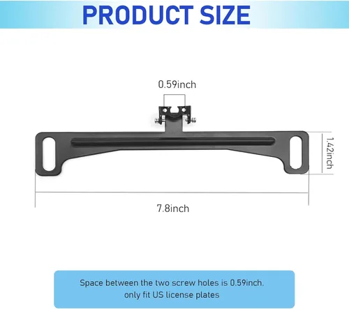 Vista 2 de ZKFAR 1 PC Car License Plate Holder, Camera Metal Bracket, Car Driving Recorder Rear View Camera Mount, Universal License Plate Holder Accessories