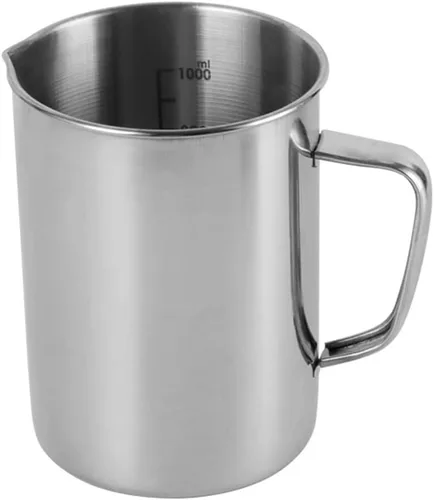 Vista 10 de Hemobllo Vaso de acero inoxidable para laboratorio con asa, (16 onzas/0.5 litros- 2 tazas) Taza medidora graduada profesional para líquidos, vasos