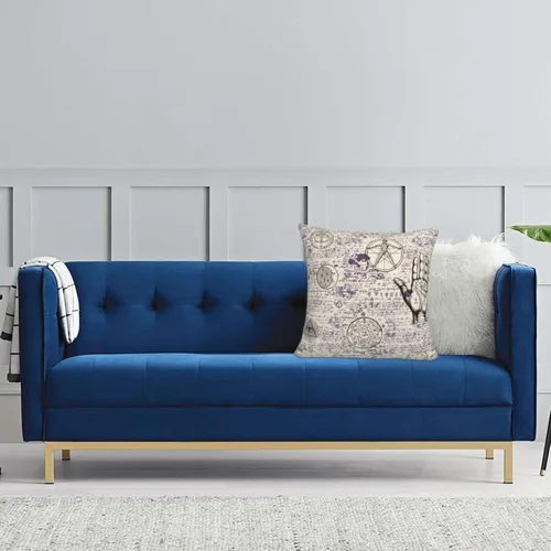 Vista 7 de Various Retro Symbols -Pillow Covers, 22"X22" Inch Velvet Soft Throw Pillow Covers, Cozy Fluffy Pillow Cases With Zipper, Decorative Square