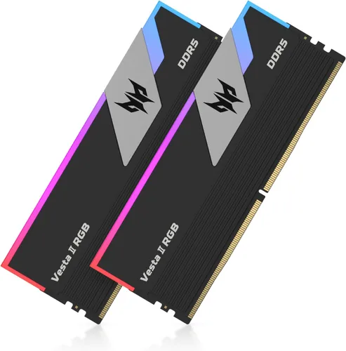 Acer Predator Vesta II RGB DDR5 RAM 32 GB (16 GBx2) 6000 MHz CL30 PC5-48000, Memoria de computadora compatible con Intel XMP 3.0 AMD Expo, negra