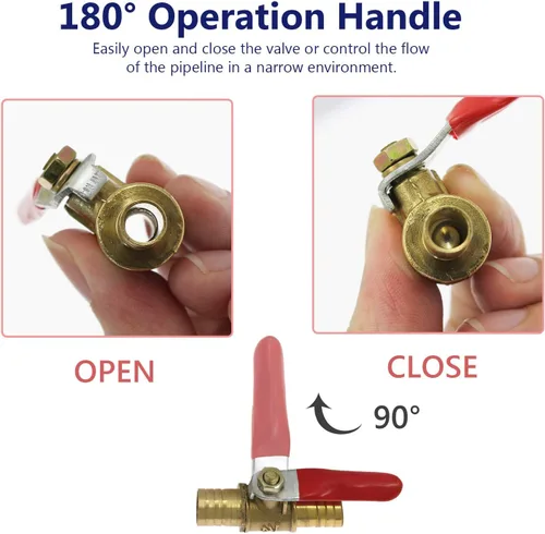 Vista 5 de Bonsicoky - 4 válvulas de bola de agua de latón de 1/2 pulgada de diámetro de manguera de cierre de manguera de manguera de púas conector conector